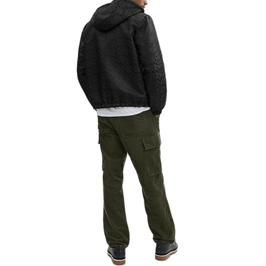 COACH FW24 solid color reversible hooded long-sleeved leather jacket for men black black S