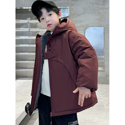 HAL.DUCK down jacket boys' quilted jacket autumn and winter 2026 new large children's clothing winter velvet thickened parka winter cotton coat black one size too small 140 cm