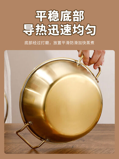 Jieyunmao instant noodle bowl with handle 316 stainless steel bowl Korean double-eared snail noodle bowl ramen bowl large pot with lid 17CM gold-double-eared instant noodle bowl + glass lid