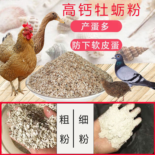 Oyster shell powder, aquatic shell powder, chicken feed, pigeons, quails, ducks, crayfish, bird food, hard eggs, oyster shell powder premix 10Jin Jin is equal to 0.5kg, packed with fine powder