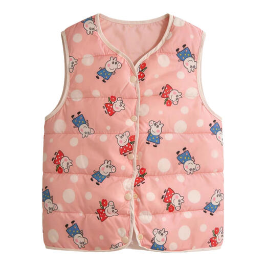 MANIYADAISHU Children's Vest Boys Girls Vest Baby Baby Waistcoat Reversible Printed Liner Cotton Jacket Mickey Mouse (off-white) 120