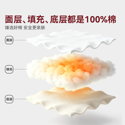 Beishus 100% cotton children's pure cotton quilt autumn and winter thickened 120x150 winter kindergarten primary school pure cotton machine washable quilt 1.2x1.5 meters/undersea bear/machine washable 100% Xinjiang long-staple cotton