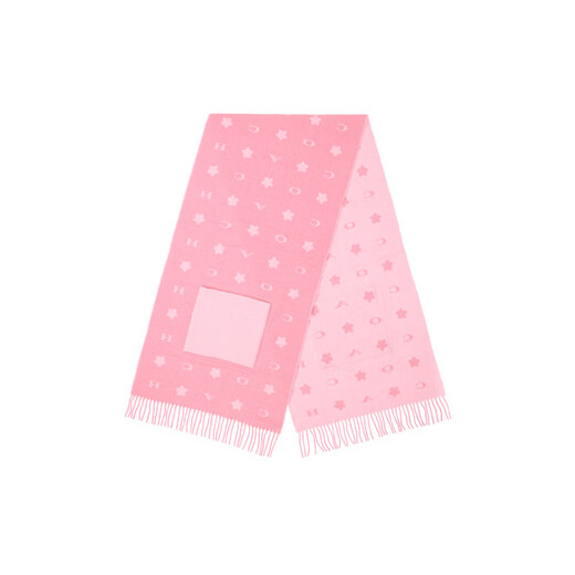 COACH Tassel Warm and Fashionable Wool Scarf Women's Pink Default F
