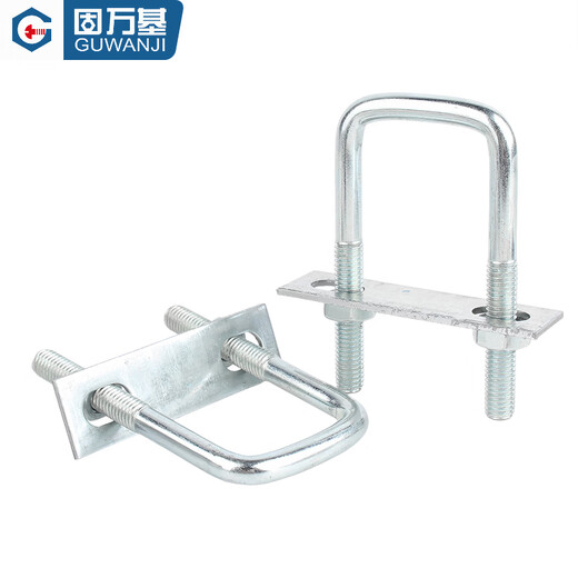 GUWANJI galvanized right-angle square U-bolt tube clamp square screw buckle clamp hoop baffle extension fixation M10x190x300 2 sets