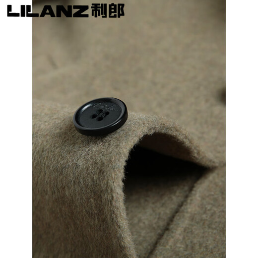 LILANZ利郎2025秋冬流行羊毛双面绒大衣男修身中长款西装领妮子风衣外套 芒果绿 M 170