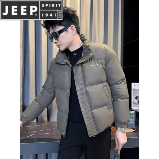 JEEP SPIRIT Зимний супер-горячий пуховик мужской приталенный, утепленный, теплый, новинка 2025 года, куртка в стиле милитари, зеленый M, рекомендуется 90 ~ 110Jin Jin равен 0,5 кг