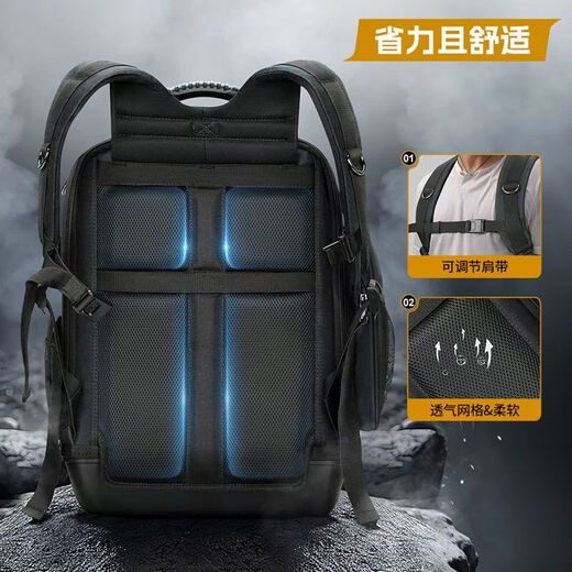 Changshuke Backpack Tool Bag, Wear-resistant, Multifunctional, Sturdy and Durable Backpack, Electrician's Thickened Maintenance Special Storage, Heavy Duty, Hard Bottom, Multifunctional + Detachable Slip Pocket