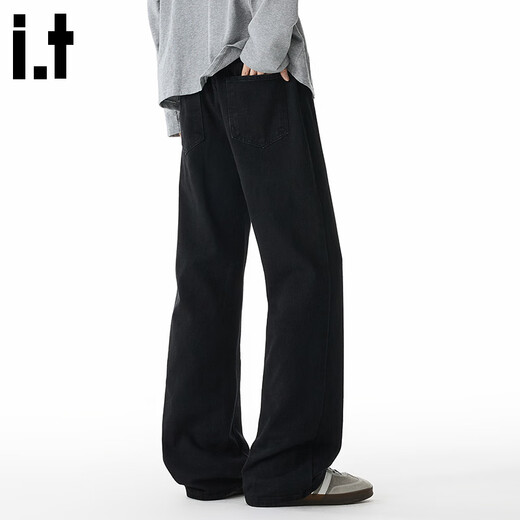 CHOCOOLATE it schwarze Bootcut-Jeans für Herren 2025 Herbst und Winter amerikanische Modemarke Retro-lose Hosen schwarz S empfohlen 95Jin Jin entspricht 0,5 kg -110Jin Jin entspricht 0,5 kg