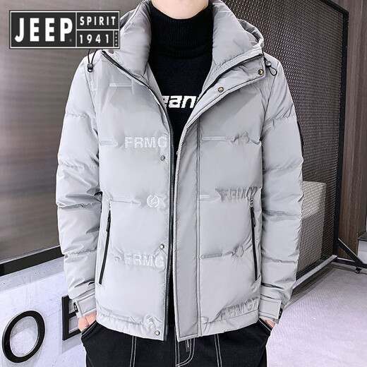 JEEP SPIRIT Jeep down jacket men's winter trendy brand 2025 hooded thickened work clothes handsome warm and cold weather clothing versatile outer 8003 down jacket black 3XL