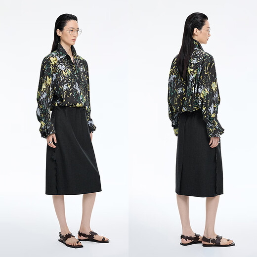 Jiangnan Buyi (JNBY) shopping mall same style 26 spring new arrival shirt loose long sleeves 5Q1213820 797/yellow black M