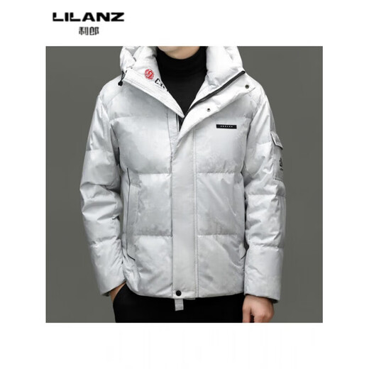 LILANZ high down filling winter men's down jacket hooded camouflage casual fashion thermal storage warm thick short jacket white camouflage 14XL (190)