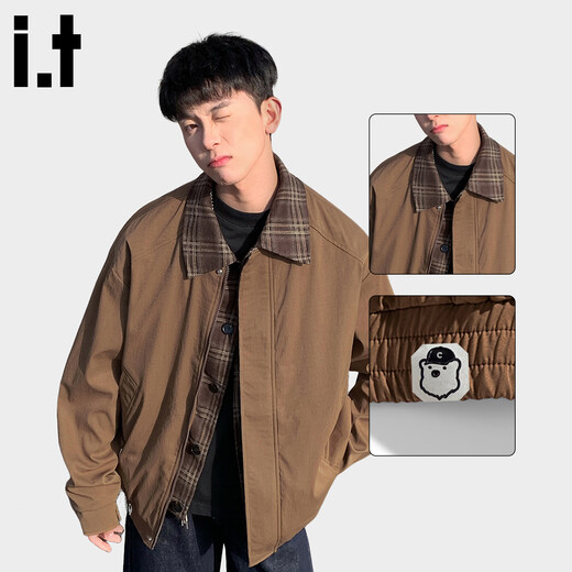 CHOCOOLATEit retro jacket men's autumn and winter new American workwear loose commuter cotton jacket brown L