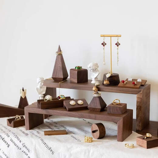 Yusenyi jewelry display stand jewelry ladder storage ornaments jewelry earrings ring window stall heightening shelf 26-piece set combination