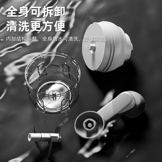 Shijanu garlic grinder manual garlic artifact pounding garlic, cutting, mincing garlic, crushing household electric mini garlic machine G5 2023 new model - hand-cranked garlic meat grinder (green - small cup_two-leaf knife)