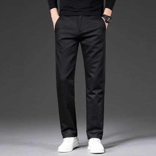 NASAOVER light luxury men's high-end casual pants autumn and winter loose elastic business stretch straight pants brand men's trousers high-end gray returnable with shipping insurance 8032 33 waist 2 feet 6