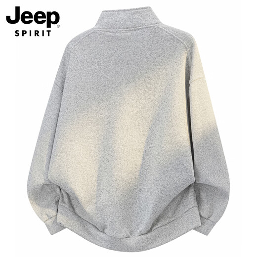 JEEP SPIRIT Jeep half-zip stand-up collar sweatshirt men's spring American men's long-sleeved top men's light green XL