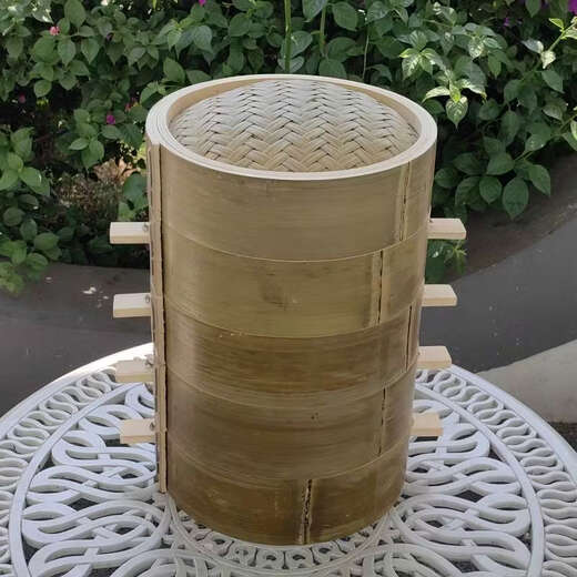 Yusenyi all-bamboo green leather glue-free handmade small steamed bun rack deepens and heightens the bamboo steamer tableware basket household steamer bamboo steamer outer diameter 45 cm 1 cage 1 cover (steaming cloth included)