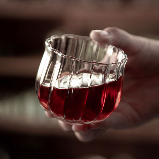 Fantasy Heat Resistant Glass Lotus Petal Small Tea Cup Master Single Cup Crystal Transparent Thickened Kung Fu Tea Set High Translucency