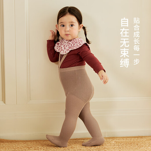 Koala Nose Mengli baby weightlifting pants, soft and thin, versatile and stylish multi-color overalls for babies, with feet - gray 90 (recommended age 1-2 years old)