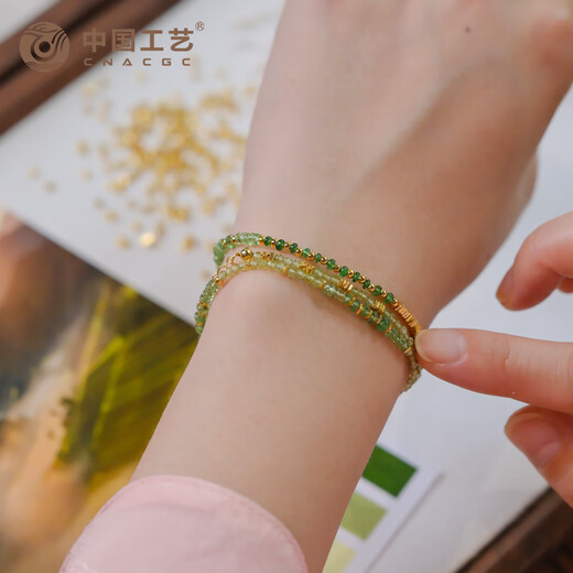 Chinese Craftsmanship Green Man Spring Original Time Season Colorful Necklace Natural Gem Beads Explosive Necklace