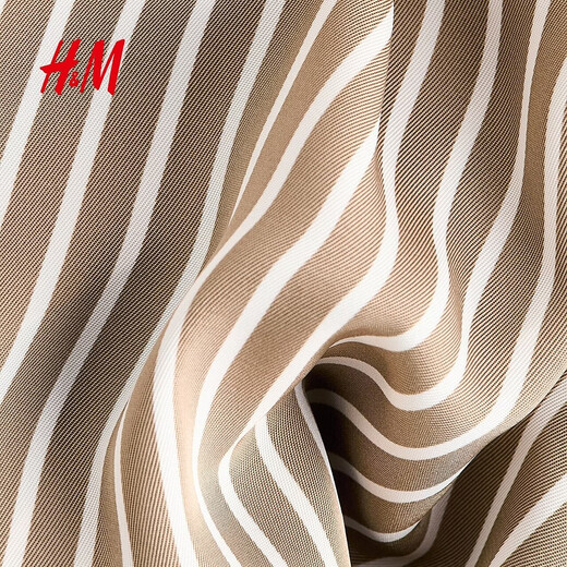 H&M 2026 Spring New Women's Shirt 1220978 Beige/Stripes XXS 150/76