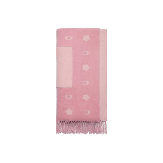 COACH Tassel Warm and Fashionable Wool Scarf Women's Pink Default F