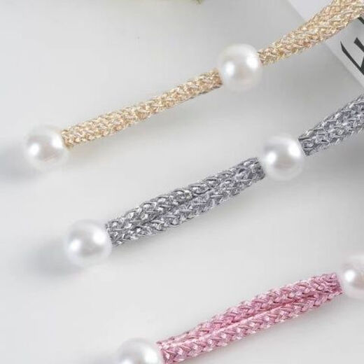 Fantasy fixed belt with pearl buckle ring decoration curtain strap storage bed rope beautiful decoration with rope buckle hook strap light luxury Hulan (1 price)