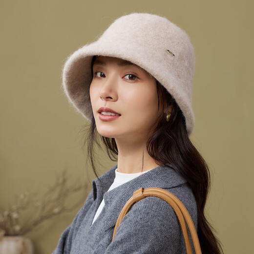 Siggi alpaca wool blended hat for women in autumn and winter, warm, casual and fashionable fisherman hat, Korean version of temperament, face-showing small basin hat