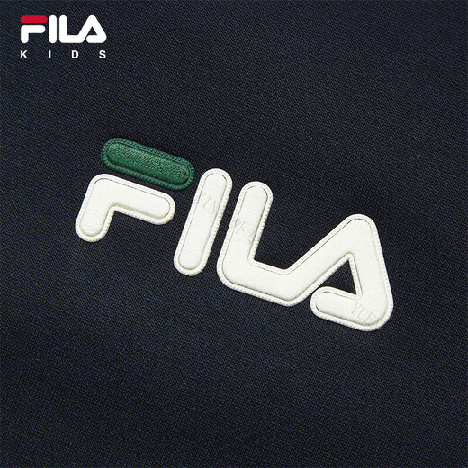 FILA KIDS Children's Clothing Boys' Sweaters 2026 Spring New Children's Velvet Lapel Pullover Top Legend Blue-NV 150 cm