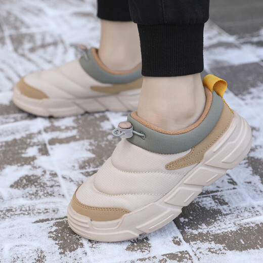 Children's cotton slippers for home, breathable, non-slip, autumn and winter, velvet, warm, shock-absorbing, rebound, lightweight indoor and outdoor cotton shoes, khaki size 31