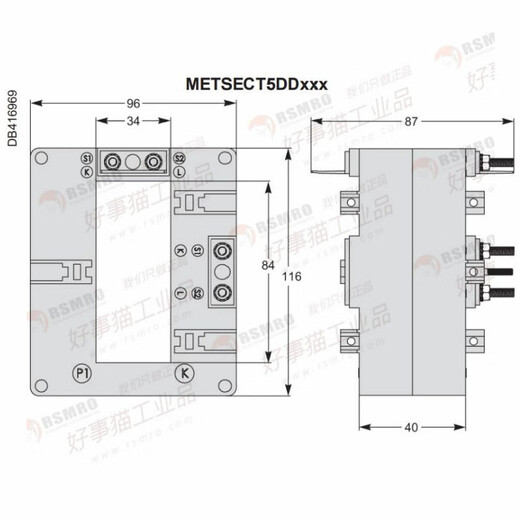 Schneider current transformer CT moist heat type current transformation ratio 1000/5 busbar 34X84 METSECT5DD100 current transformation ratio 1000_5 busbar