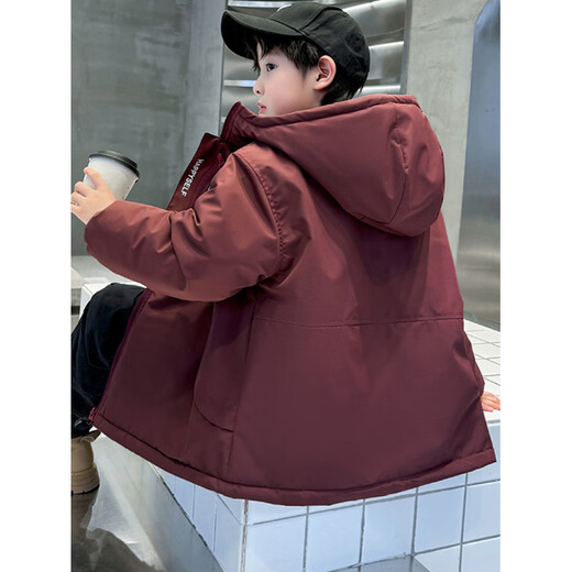 HAL.DUCK down jacket boys' quilted jacket autumn and winter 2026 new large children's clothing winter velvet thickened parka winter cotton coat black one size too small 140 cm