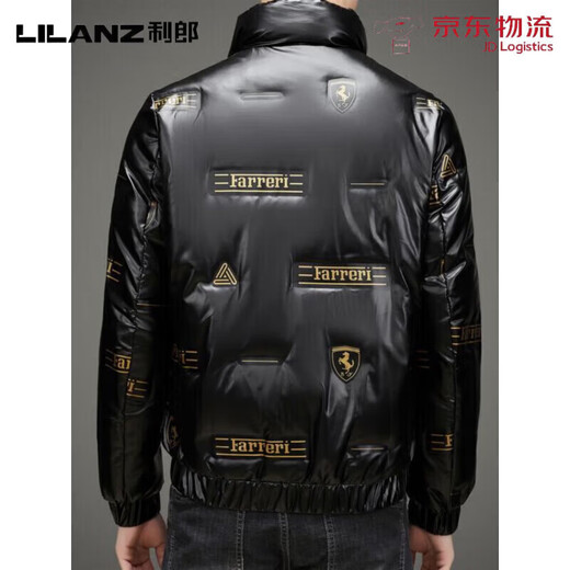 LILANZ Мужской глянцевый несмываемый пуховик Короткий зимний стиль Утепленный модный красивый повседневный утиный черный цвет L _Рекомендуется 100-120 Джин Джин равен 0,5 кг для ношения