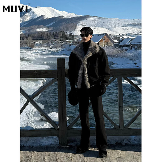 Muwei suede mountain carving cotton jacket for men 2025 autumn and winter new high quality thickened warm padded jacket American jacket black top quality XL recommended 130-150Jin Jin equals 0.5 kg