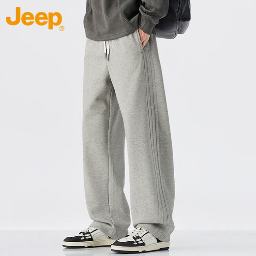JEEP Jeep Pantalones Casuales Pantalones Rectos Sueltos de Primavera y Otoño para Hombres Pantalones Deportivos con Cordones de Moda para Hombres Color Avena 32