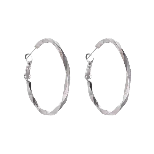 DL 1998 Fat Donglai same style platinum plain hoop earrings PT950 large circle female sense platinum earrings light luxury 520 gift for girlfriend's birthday Mobius large hoop earrings (3.5 cm)