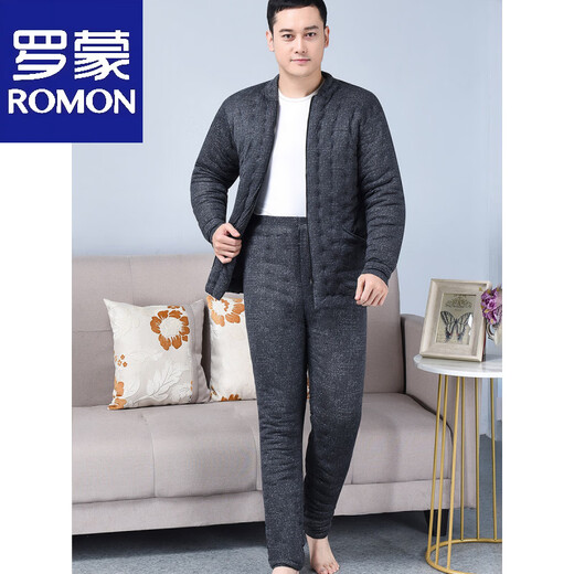 Luo Meng's winter handmade pure cotton cotton coat for middle-aged and elderly men's cotton jacket and trousers suit thickened warm liner cotton coat burgundy animal year red suit 2XL 165-170 weight 120-140Jin Jin is equal to 0.5 kg