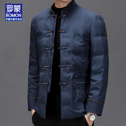ROMON brand Chinese style down jacket for middle-aged and elderly men in autumn and winter, red Tang suit jacket for dad's birthday, men's clothing SFT-9926 red M 170