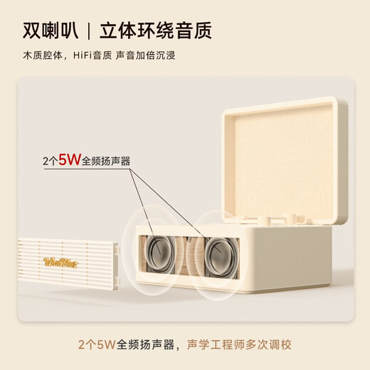 WHATPLUSC300 all-in-one CD player audiophile album player retro CD player record player shape Bluetooth speaker Bluetooth cd player birthday gift retro white