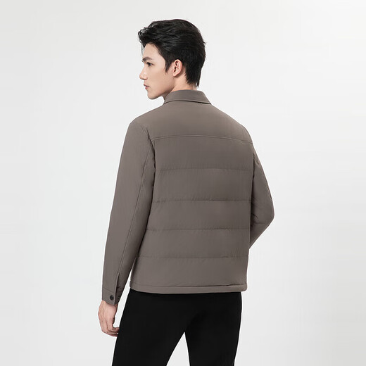 Goldlion Shopping Mall Autumn and Winter Men's Down Jacket Lapel Workwear Antibacterial Business Casual Jacket for Men Brown-77 S