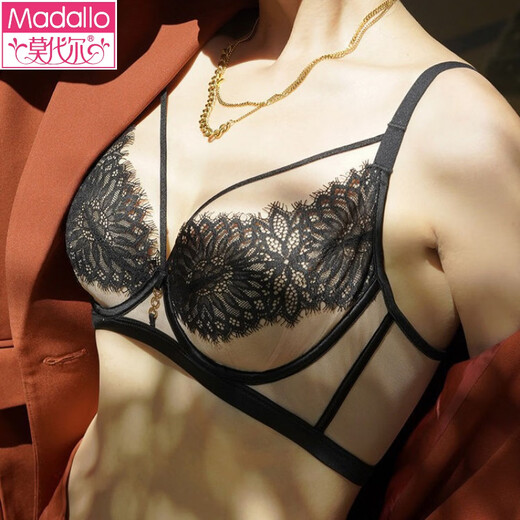 Modal Red Underwear Ladies Wedding Bride Big Breast Revealing Small Breast Sexy Lace Zodiac Year Bra Set Yellow Single/Piece 75B 34C