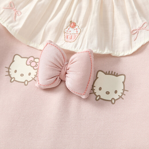Fanxian baby clothes, spring clothes, newborn baby girl jumpsuit, one-piece full moon, hundred days, fashionable princess romper, spring and autumn, pink 66cm