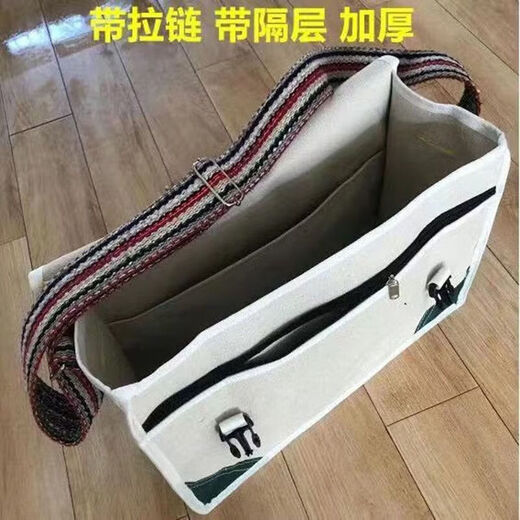 Vinoa hardware tool bag canvas large carpentry tool bag multi-functional wear-resistant labor protection tool bag water and electricity tool bag military green extra large with compartment 50*20*35