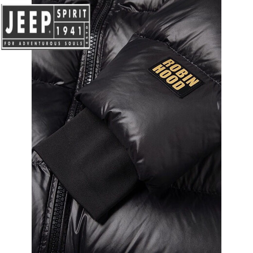 JEEP SPIRIT winter fashion hooded short down jacket for men and young people, trendy and versatile thickened cold-proof shiny down jacket, gray 3XL