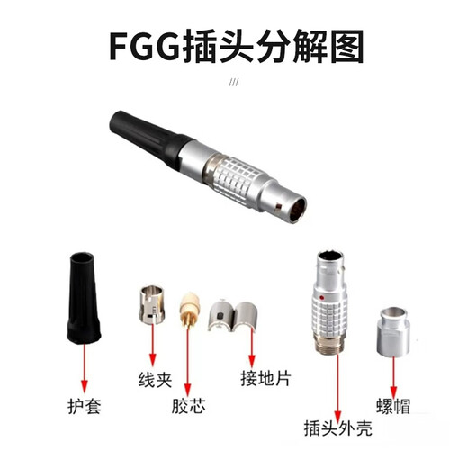 As possible Remo push-pull self-locking aviation plug connector FGG plug with protective sleeve 1B (plug 9mm) 7-pin 1 JN-AR16