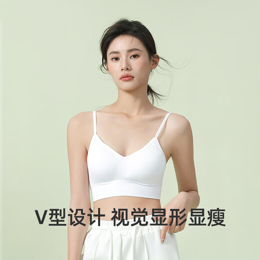 2024 spring and summer seamless underwear for women without rims, small breasts, push-up, side breasts, anti-sagging, sports back bra, thin, white, one size
