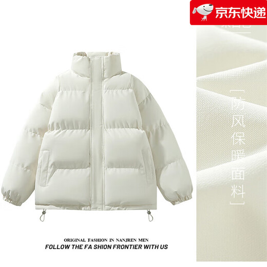 Solid color stand-up collar cotton coat for men and women in winter loose thickened warm cotton coat couple style bread coat student cotton coat factory direct sale high quality special price black L recommended weight 110-125 Jin Jin equals 0.5 kg can be worn