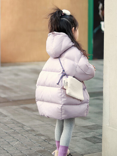 BALA is suitable for the new puff children's thickened long down jacket for boys and girls to keep warm in winter baby down black 90cm