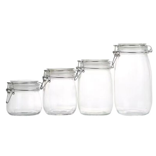 Fantasy sealed jar glass food bottle honey soaked wine kimchi jar pickled pickles empty bottle storage storage sugar jar 500ml round galvanized card