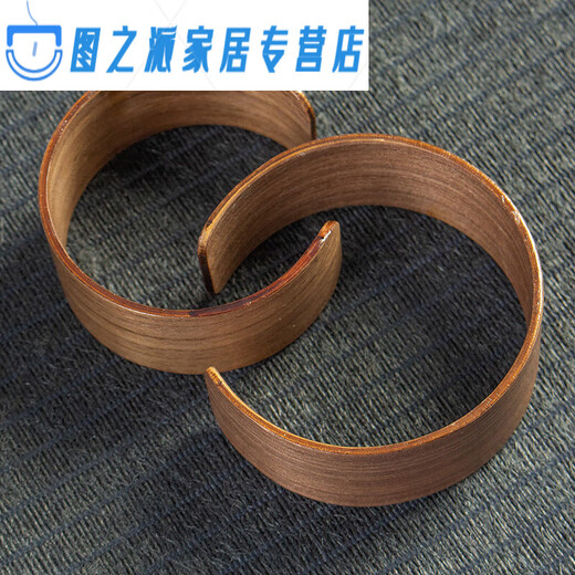 君默茶具配件玻璃公道杯防烫套隔热圈木杯套手持茶漏品茗杯防烫环 咖啡色木套6630款